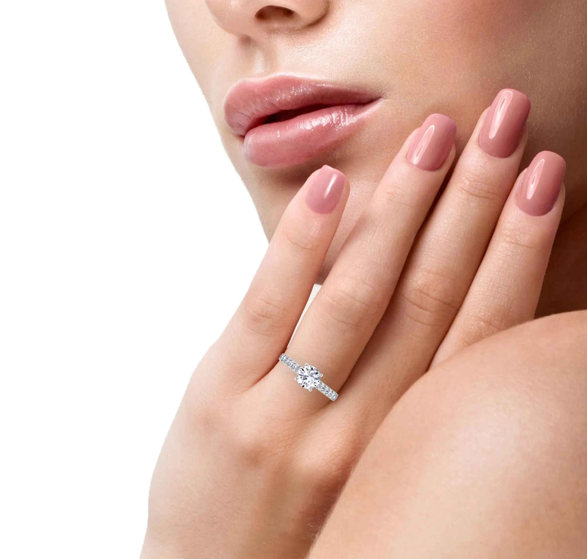 Lab Grown Diamond Pave Engagement Ring