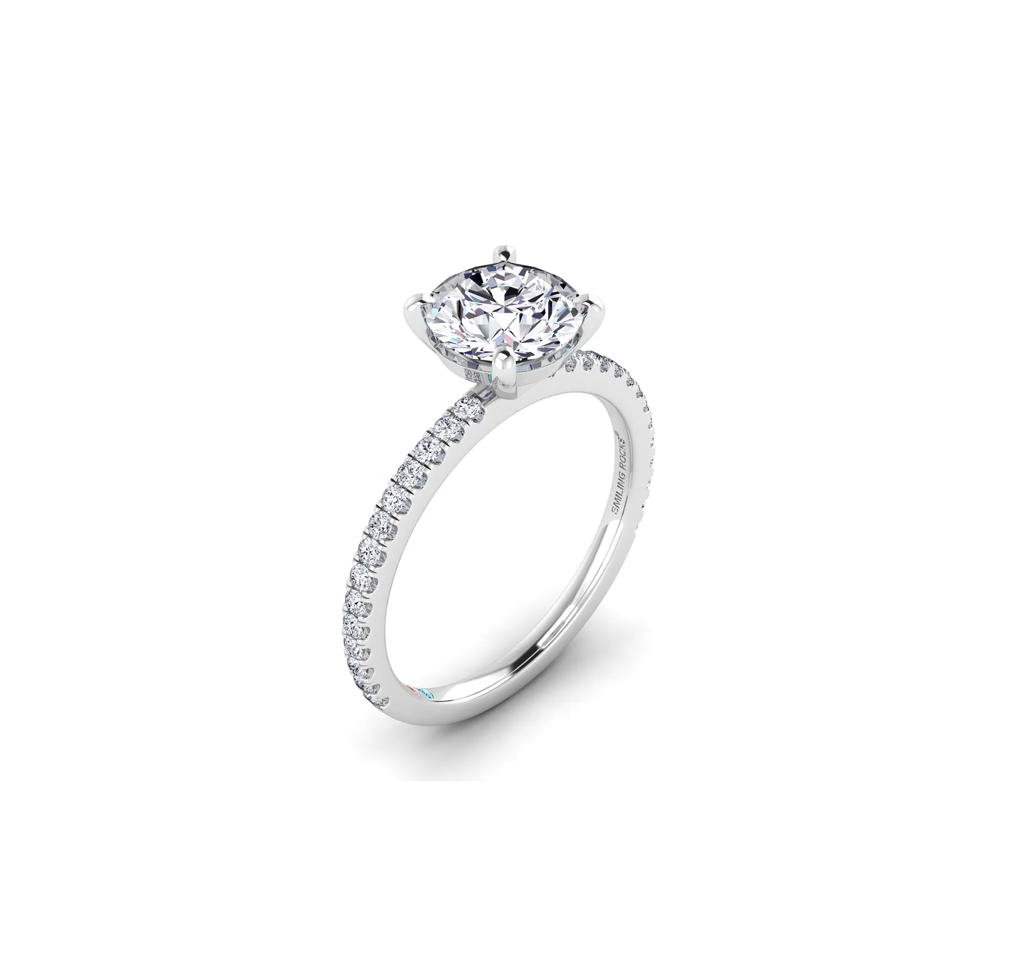 Lab Grown Diamond Pave Petite Engagement Ring