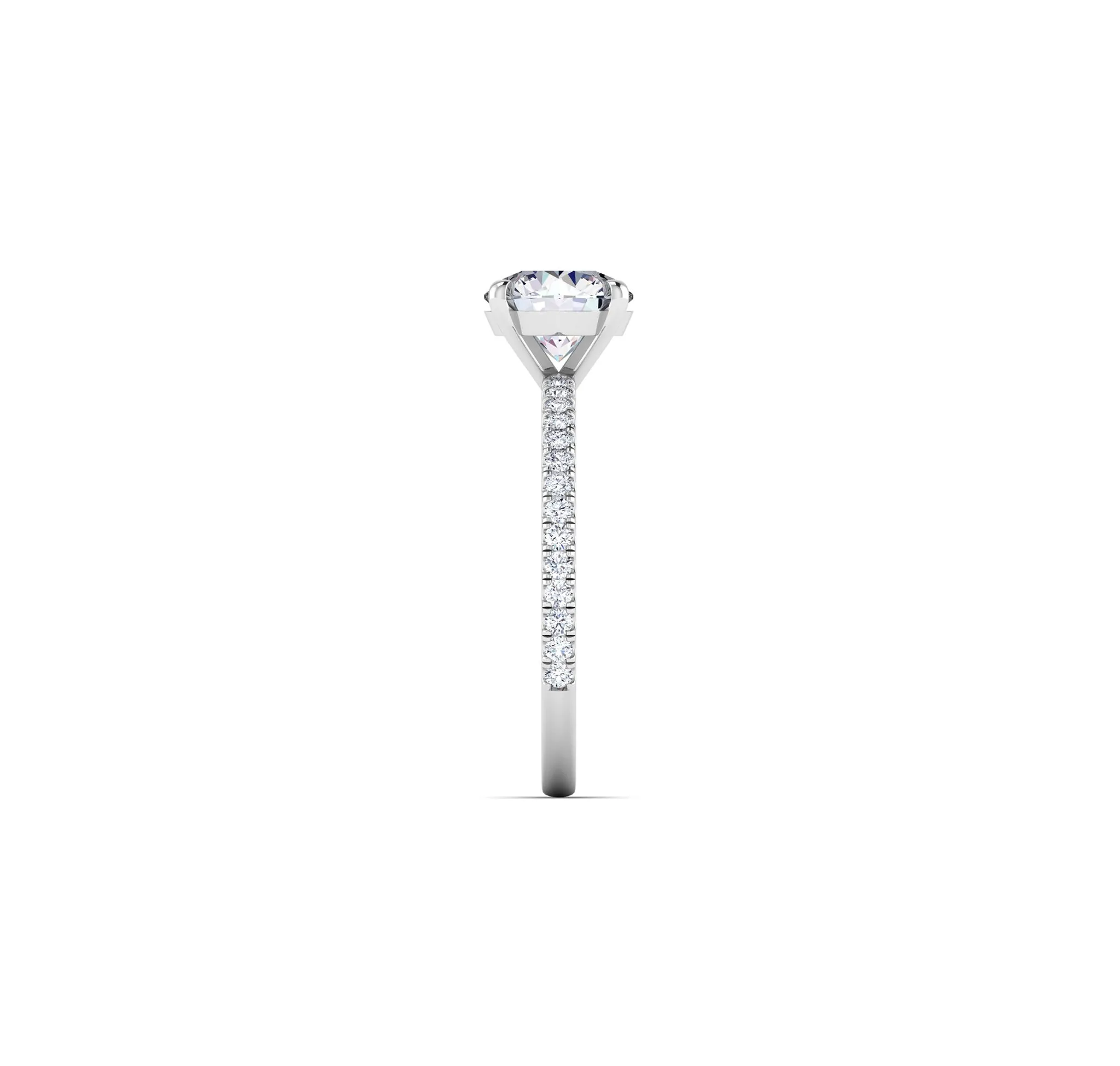 Lab Grown Diamond Pave Petite Engagement Ring