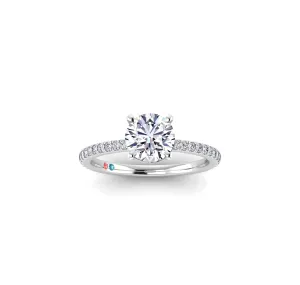 Lab Grown Diamond Pave Petite Engagement Ring