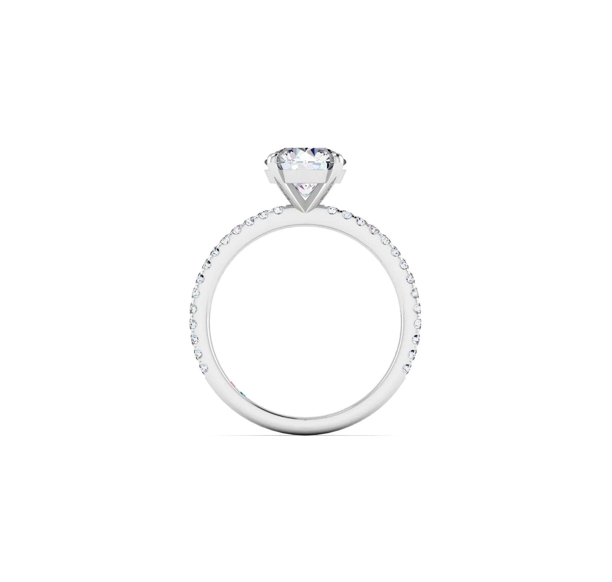 Lab Grown Diamond Pave Petite Engagement Ring