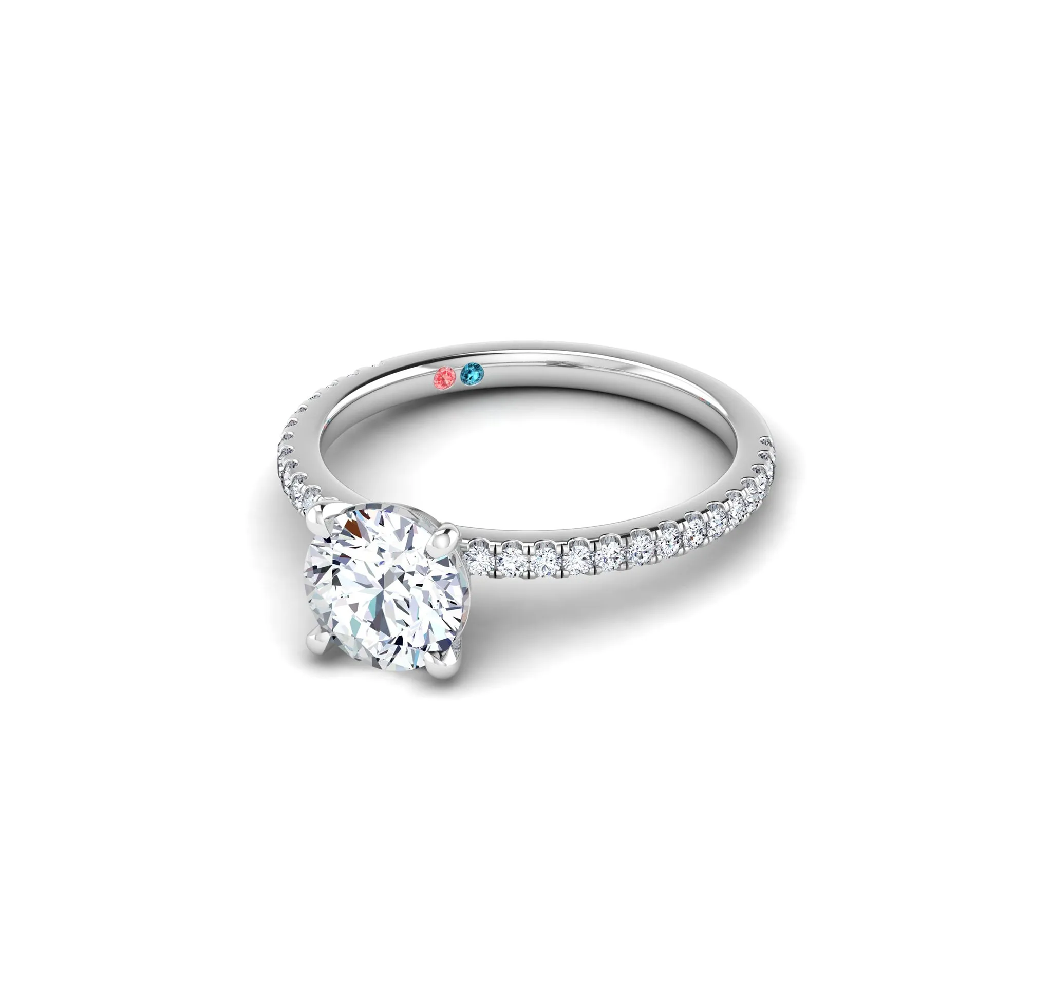 Lab Grown Diamond Pave Petite Engagement Ring