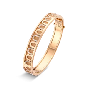 L’Arc de DAVIDOR Bangle MM, 18k Rose Gold with Satin Finish and Colonnato Diamonds