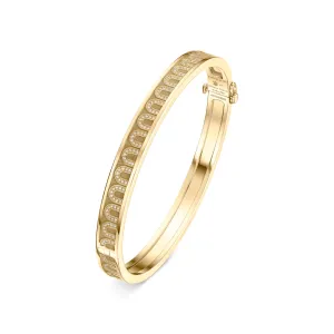 L'Arc de DAVIDOR Bangle PM, 18k Yellow Gold with Satin Finish and Arcade Diamonds
