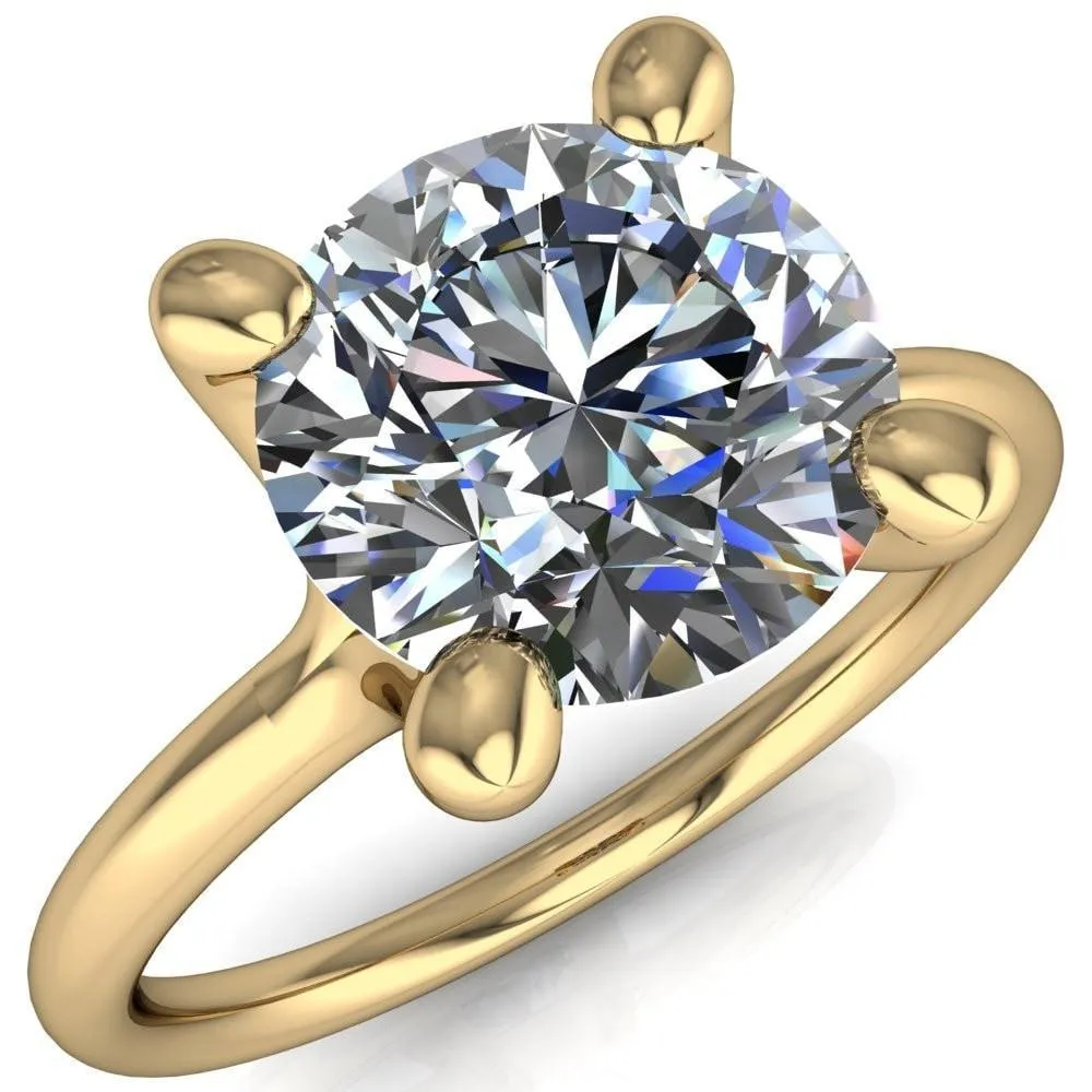 Laurissa Round Center Stone Split 4 Prong U Shape Bridge Solitaire Ring