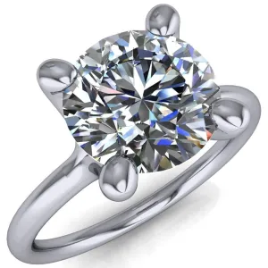 Laurissa Round Center Stone Split 4 Prong U Shape Bridge Solitaire Ring