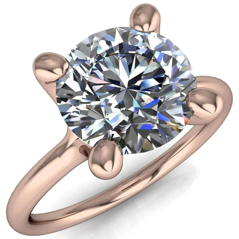 Laurissa Round Center Stone Split 4 Prong U Shape Bridge Solitaire Ring