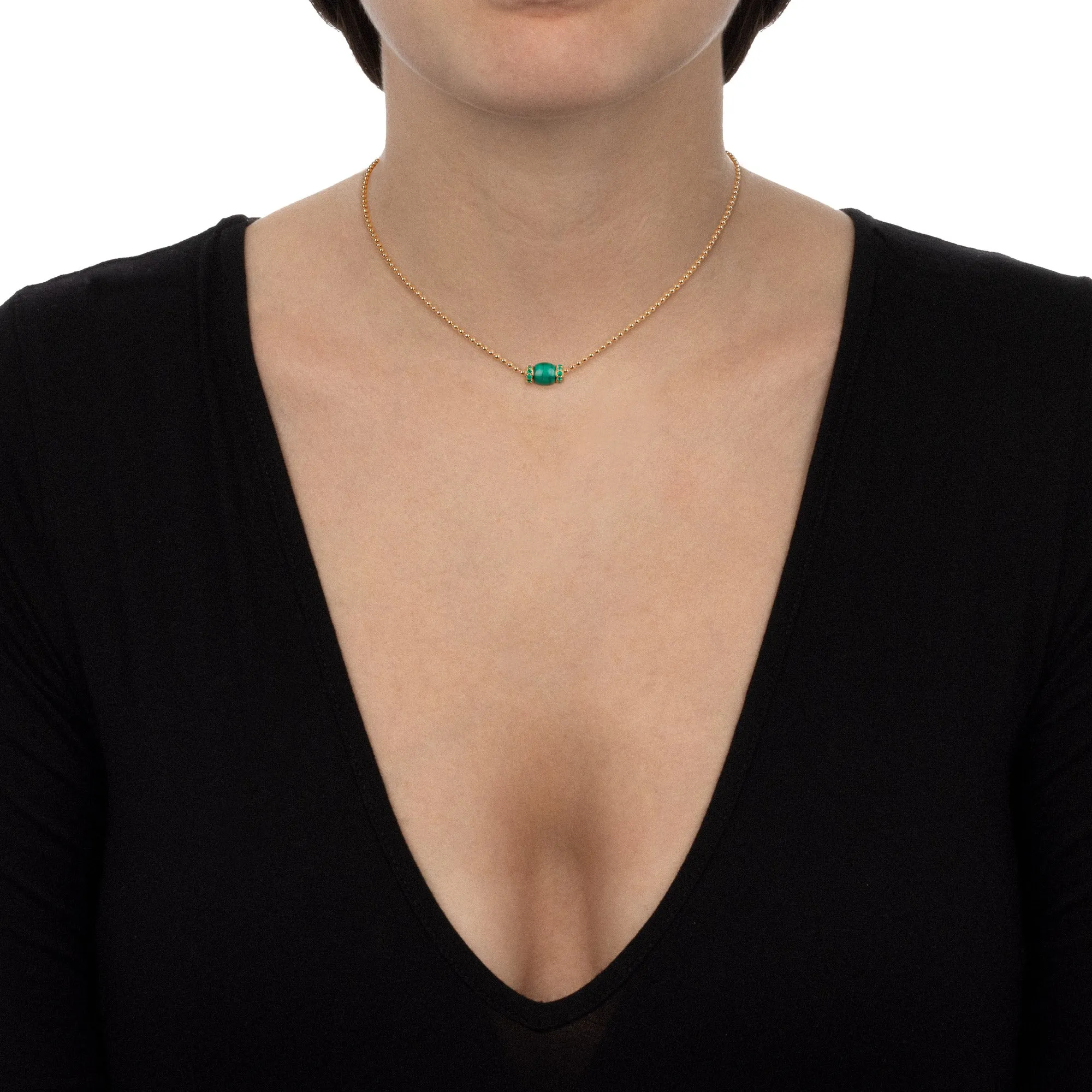 Le Carrousel Necklace Malachite and Emeralds