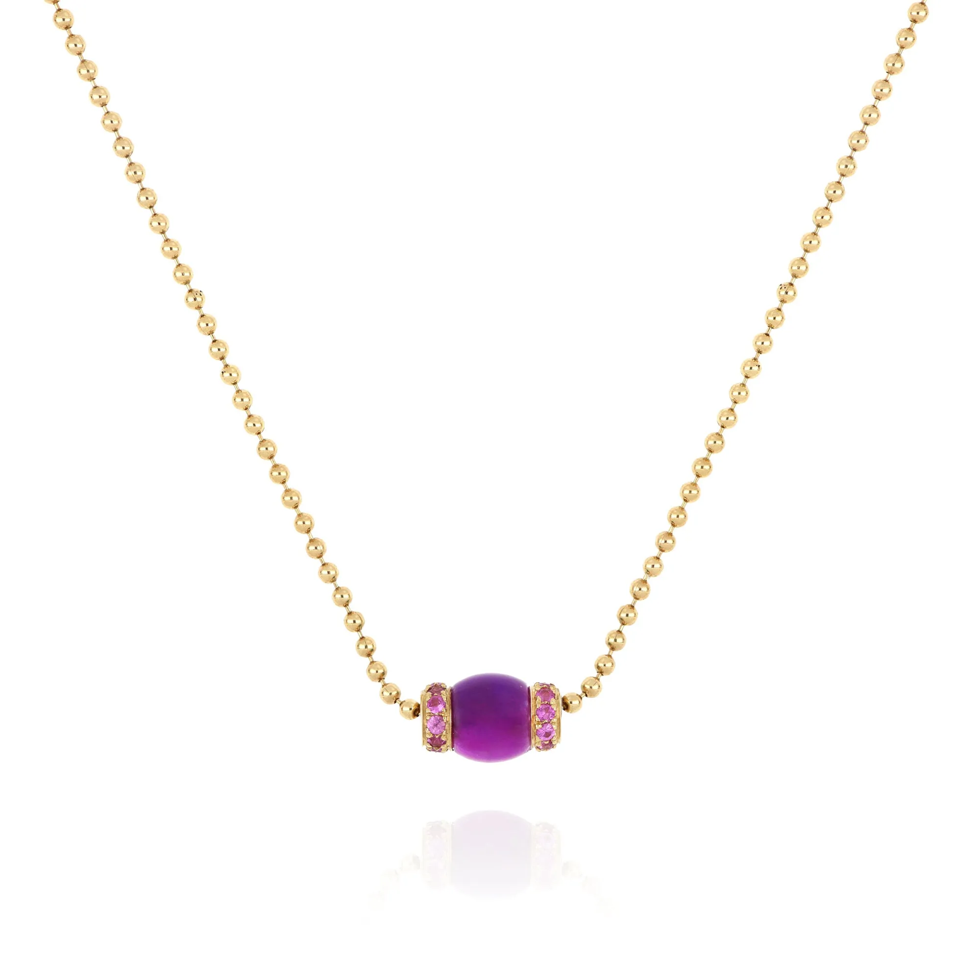Le Carrousel Necklace Purple Jade and Pink Sapphires