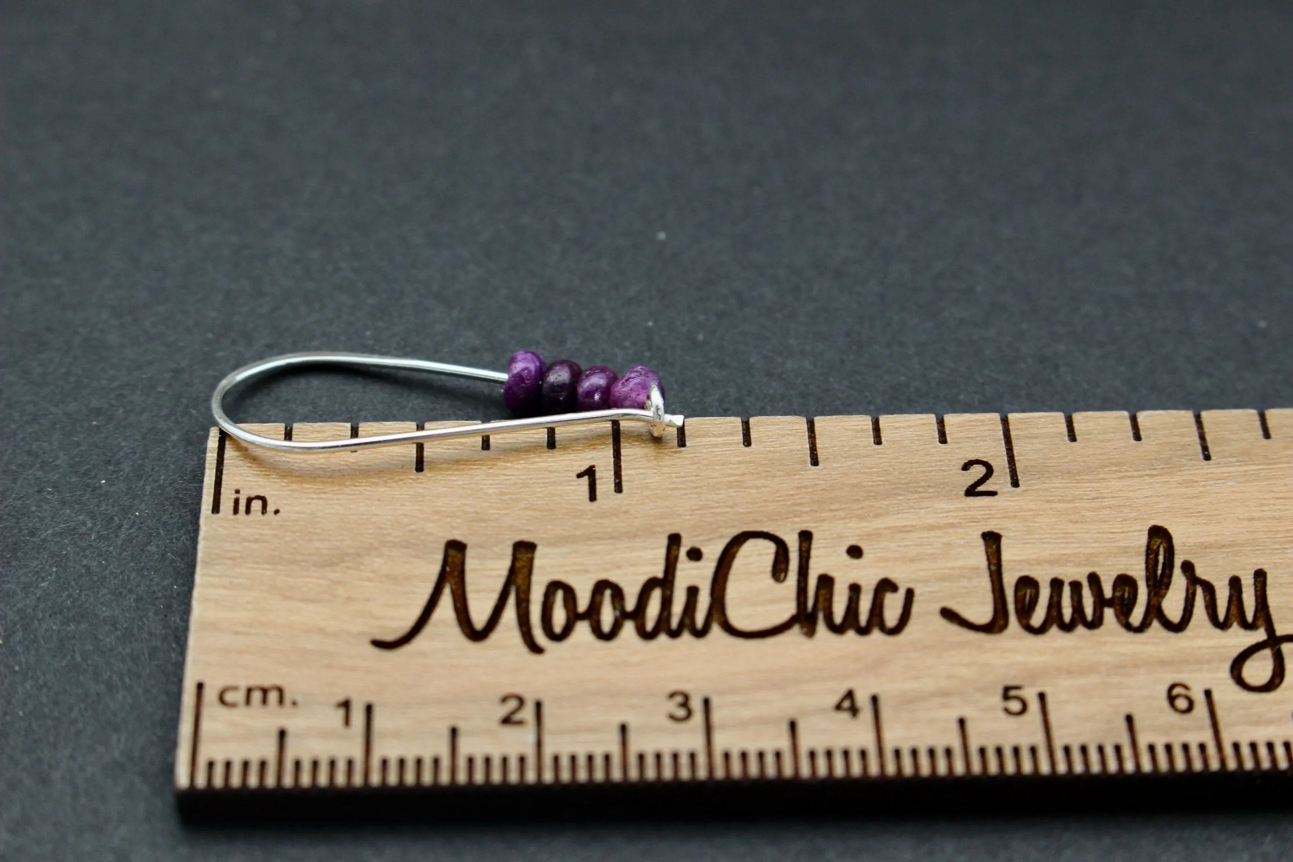 Lepidolite Purple Sterling Silver Hoop Earrings