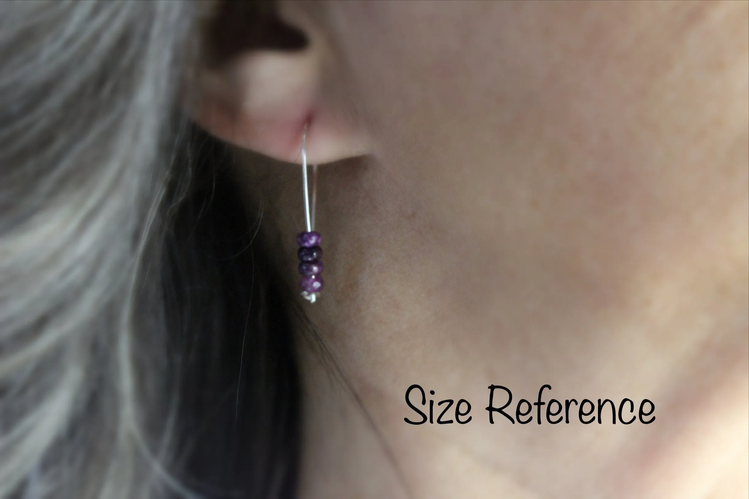Lepidolite Purple Sterling Silver Hoop Earrings