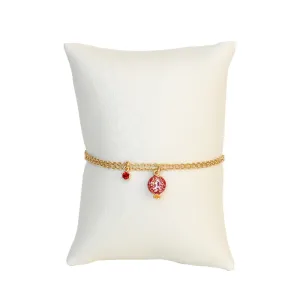 Les Nereides Red Silk Flower Bracelet