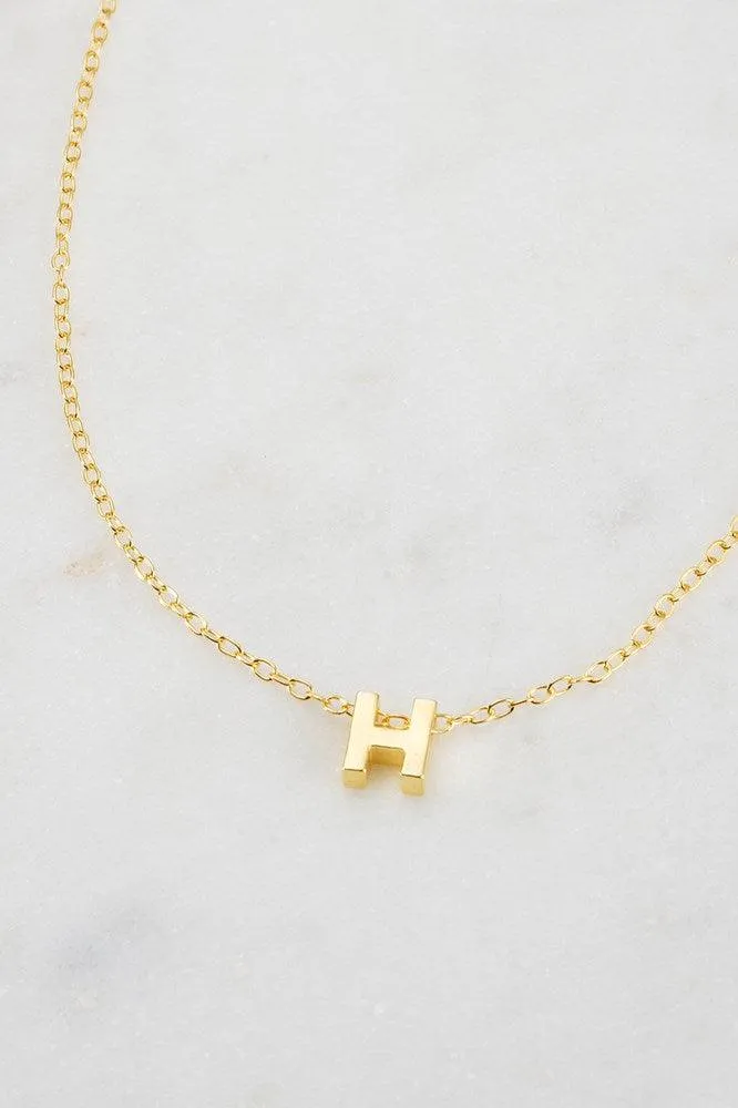 Letter Necklace H by Zafino- Gold
