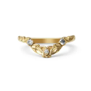 Lily Tulip Curved Diamond Ring Size 6