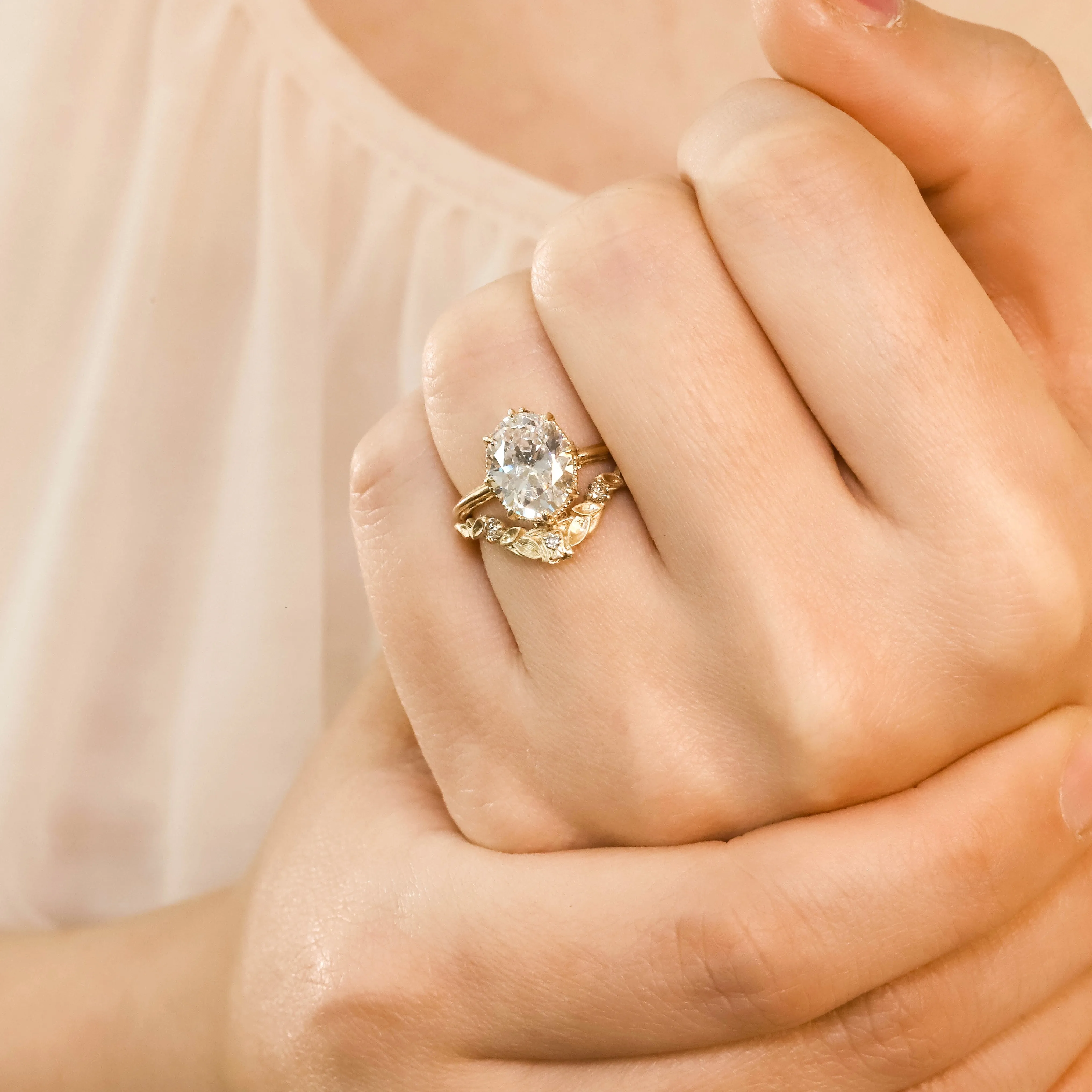 Lily Tulip Curved Diamond Ring Size 6