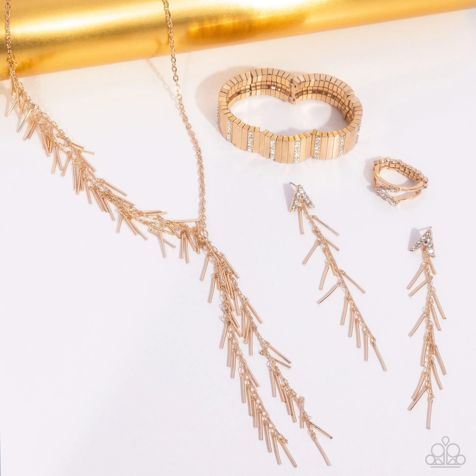 Linear Leap - Gold Necklace (MM-0524)
