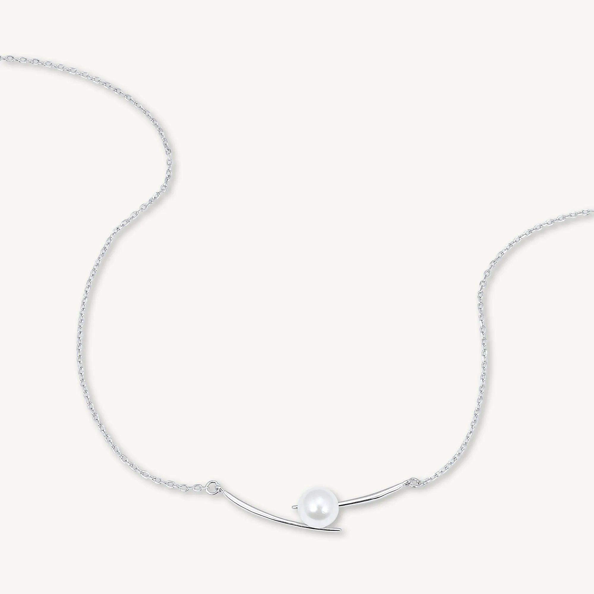 Linear Pearl Chain Necklace