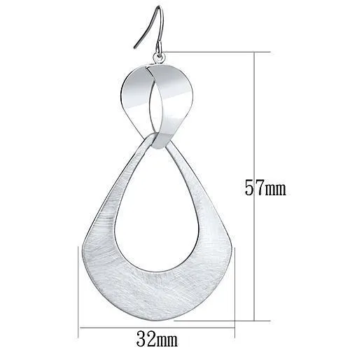 LO2752 Matte Rhodium & Rhodium Iron Earrings