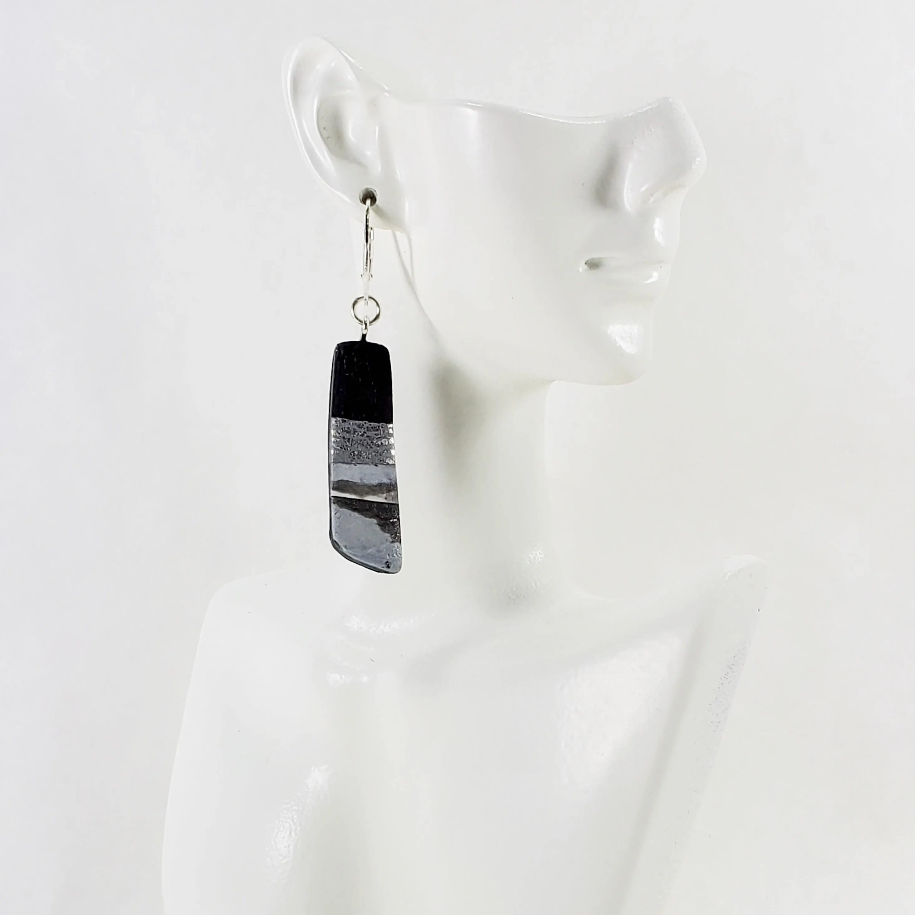 Long Strip Dangle Earring - Calacatta