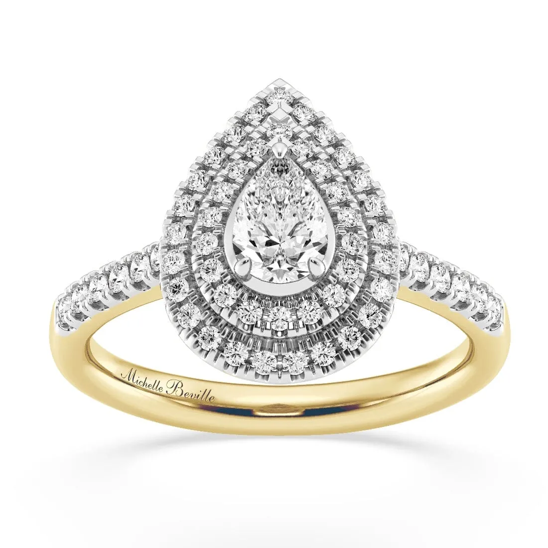 Love By Michelle Pear Shaped Solitaire Ring with 0.70ct of Diamonds in 18ct Yellow Gold