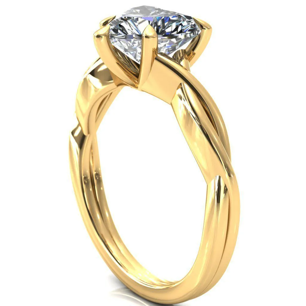 Lucia Heart Moissanite 5 Claw Prong 1/2 Infinity Solitaire Ring Engagement Ring