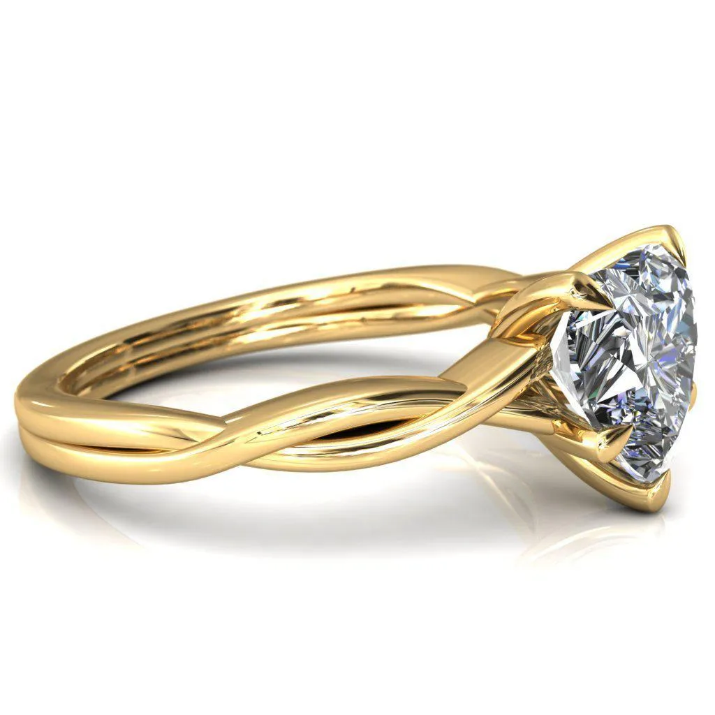 Lucia Heart Moissanite 5 Claw Prong 1/2 Infinity Solitaire Ring Engagement Ring