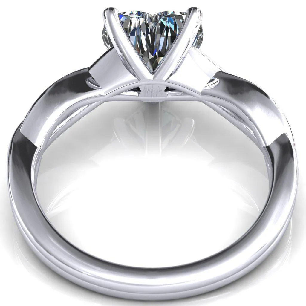Lucia Heart Moissanite 5 Claw Prong 1/2 Infinity Solitaire Ring Engagement Ring