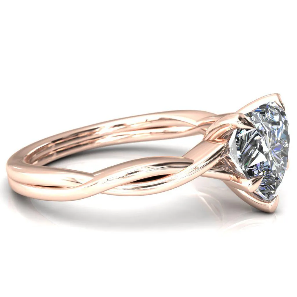 Lucia Heart Moissanite 5 Claw Prong 1/2 Infinity Solitaire Ring Engagement Ring