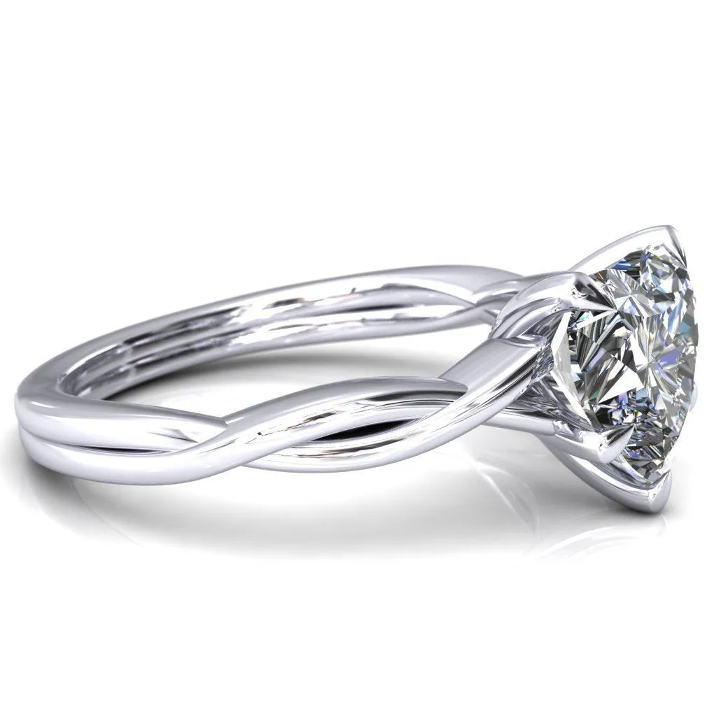 Lucia Heart Moissanite 5 Claw Prong 1/2 Infinity Solitaire Ring Engagement Ring