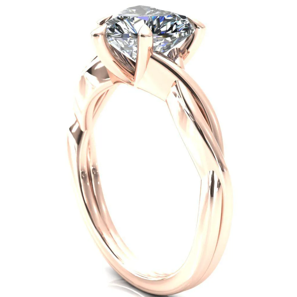 Lucia Heart Moissanite 5 Claw Prong 1/2 Infinity Solitaire Ring Engagement Ring