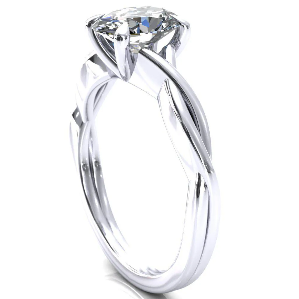 Lucia Oval Center Stone 4 Claw Prong 1/2 Infinity Solitaire Ring Engagement Ring