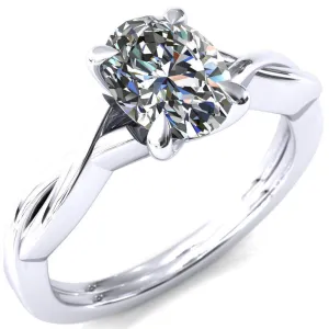 Lucia Oval Center Stone 4 Claw Prong 1/2 Infinity Solitaire Ring Engagement Ring