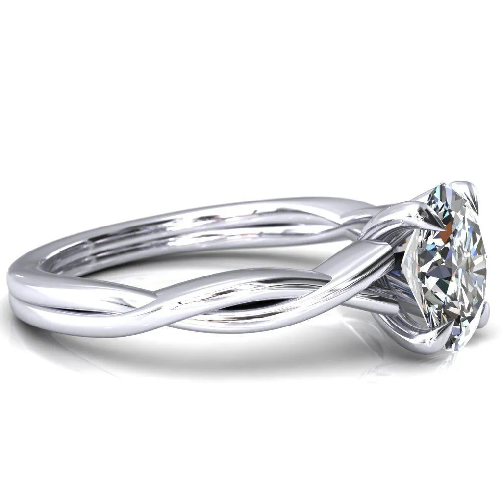 Lucia Oval Center Stone 4 Claw Prong 1/2 Infinity Solitaire Ring Engagement Ring