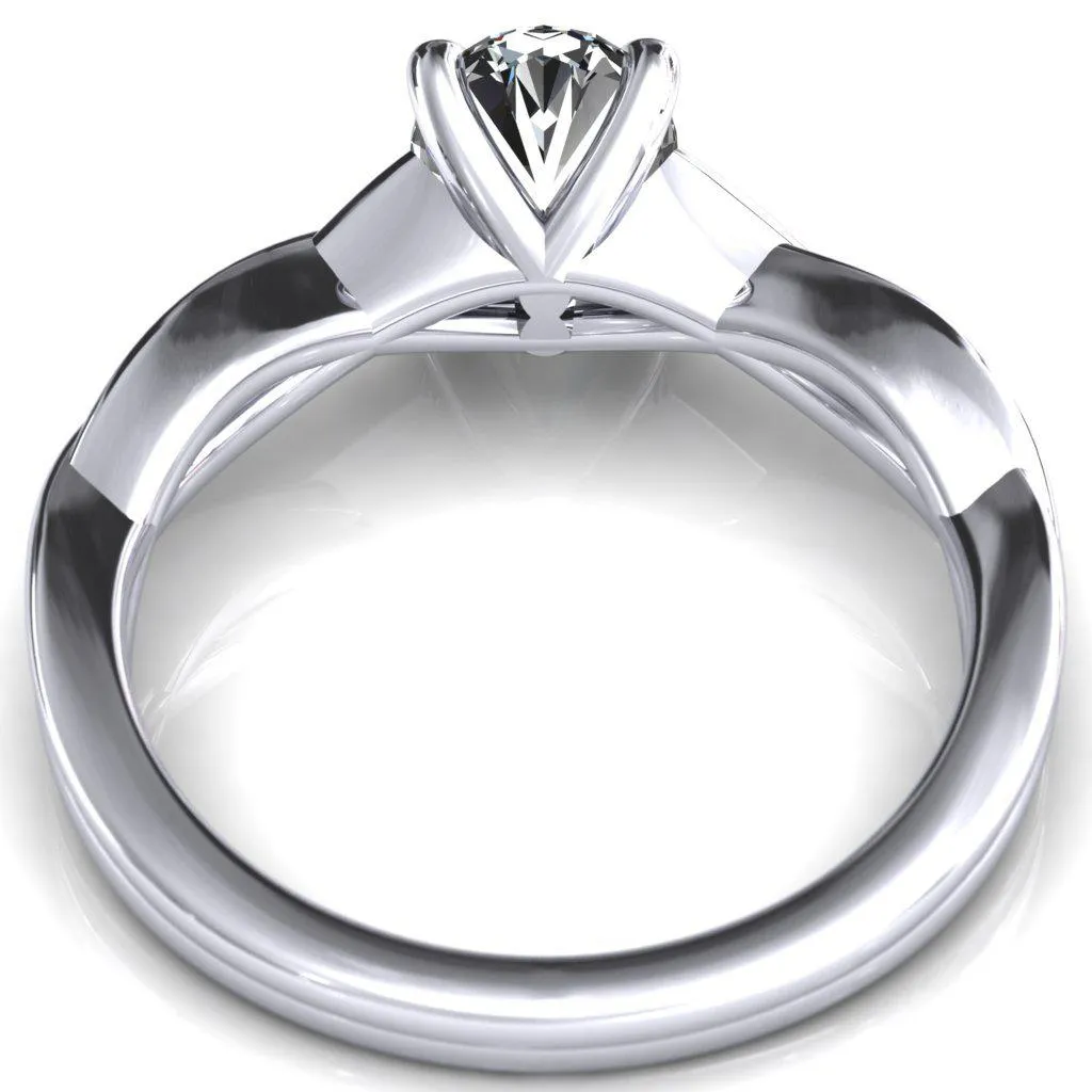 Lucia Oval Center Stone 4 Claw Prong 1/2 Infinity Solitaire Ring Engagement Ring
