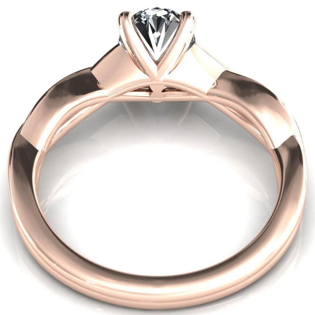Lucia Oval Center Stone 4 Claw Prong 1/2 Infinity Solitaire Ring Engagement Ring