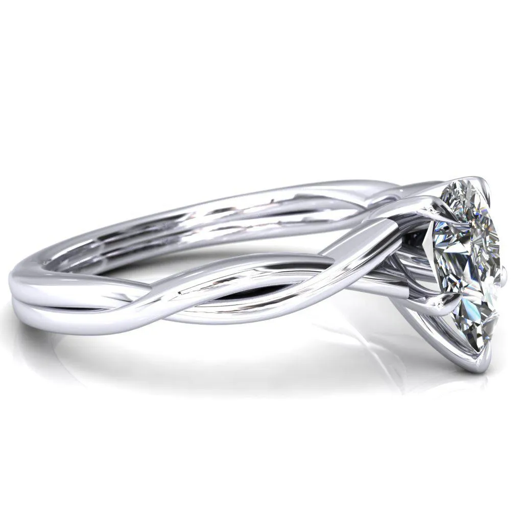 Lucia Pear Moissanite 5 Claw Prong 1/2 Infinity Solitaire Ring Engagement Ring