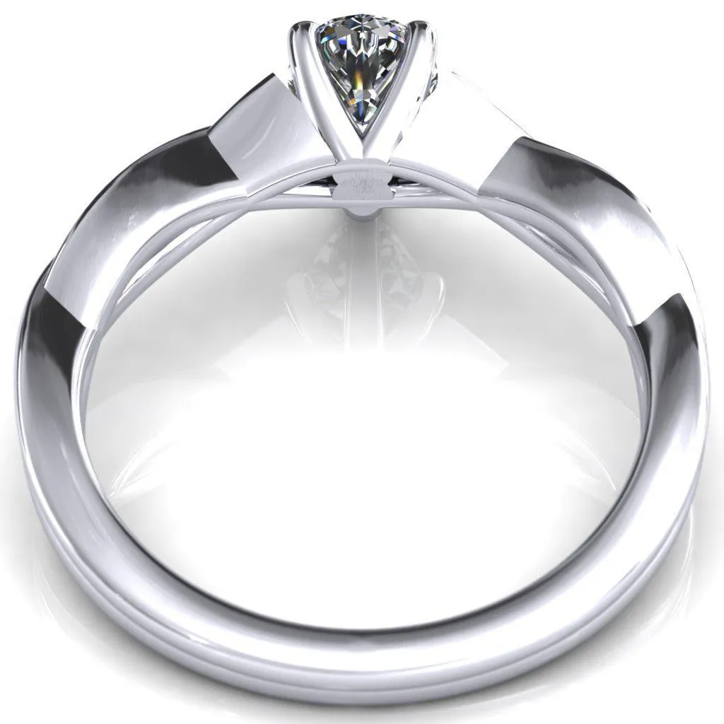 Lucia Pear Moissanite 5 Claw Prong 1/2 Infinity Solitaire Ring Engagement Ring