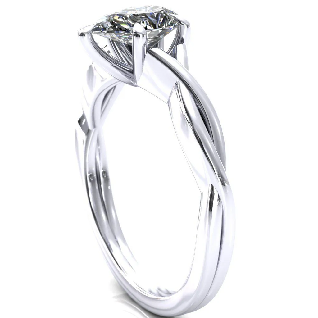 Lucia Pear Moissanite 5 Claw Prong 1/2 Infinity Solitaire Ring Engagement Ring