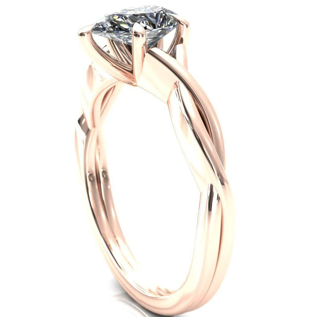 Lucia Pear Moissanite 5 Claw Prong 1/2 Infinity Solitaire Ring Engagement Ring