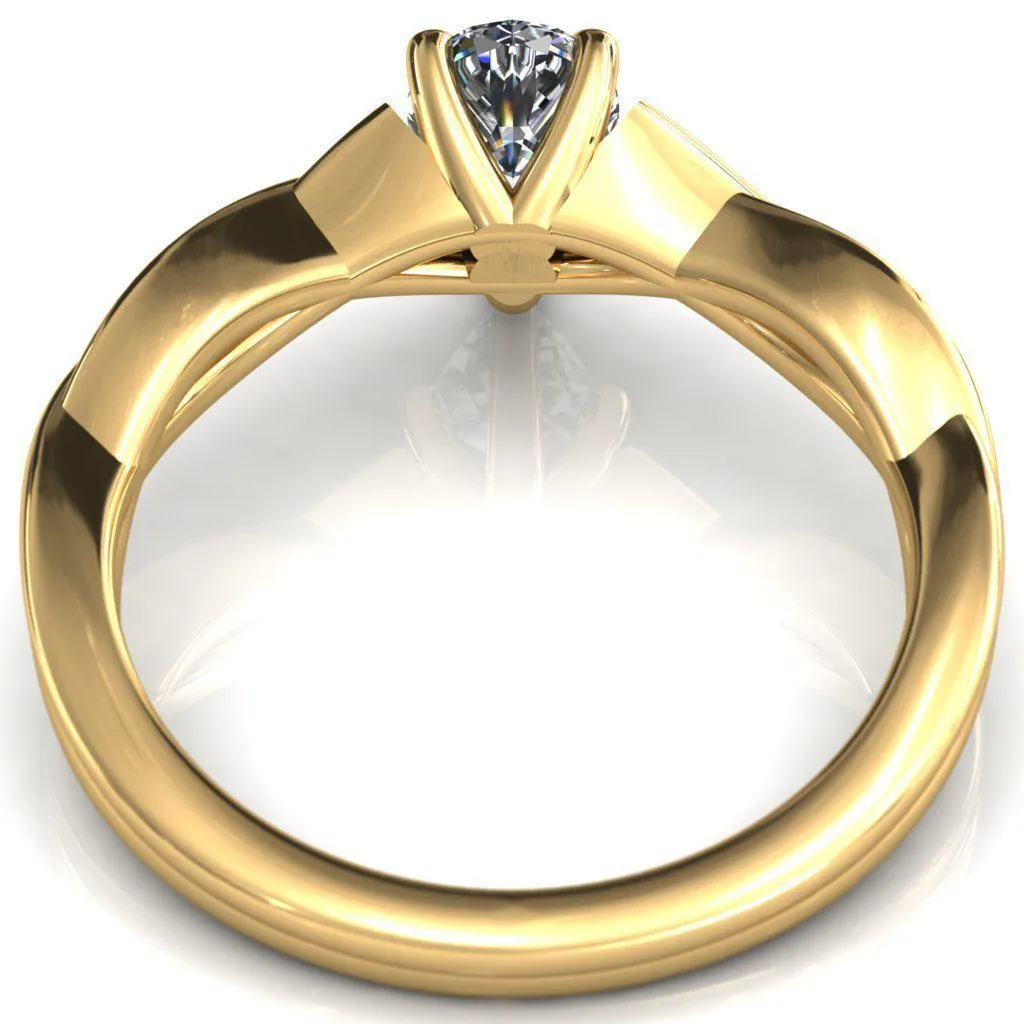 Lucia Pear Moissanite 5 Claw Prong 1/2 Infinity Solitaire Ring Engagement Ring