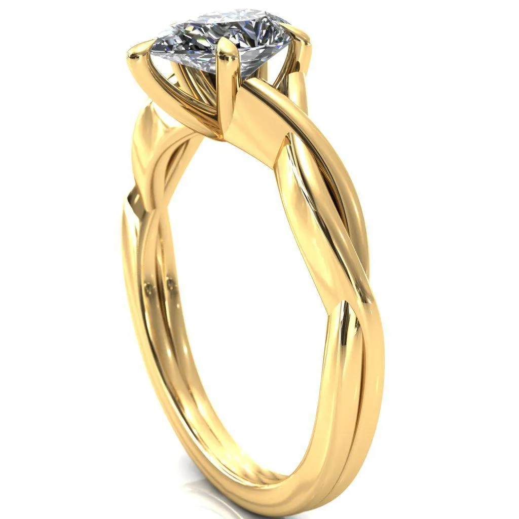 Lucia Pear Moissanite 5 Claw Prong 1/2 Infinity Solitaire Ring Engagement Ring