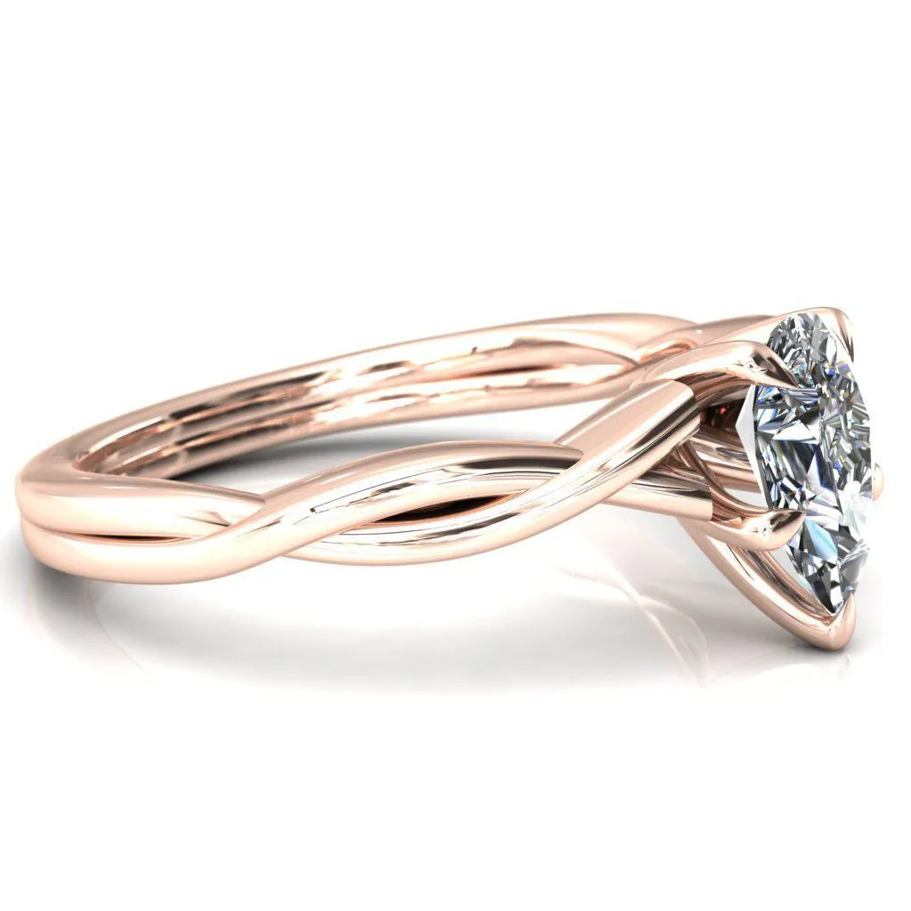Lucia Pear Moissanite 5 Claw Prong 1/2 Infinity Solitaire Ring Engagement Ring