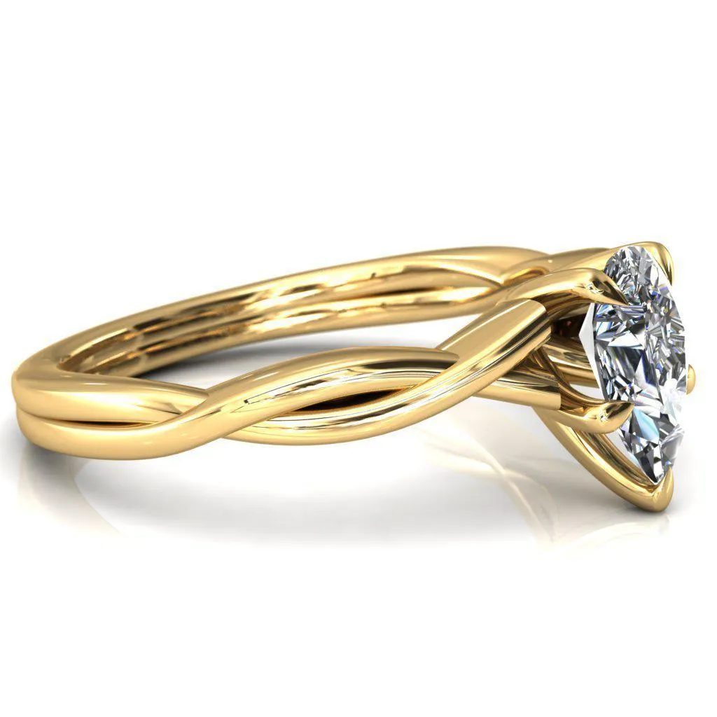 Lucia Pear Moissanite 5 Claw Prong 1/2 Infinity Solitaire Ring Engagement Ring
