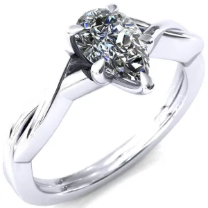 Lucia Pear Moissanite 5 Claw Prong 1/2 Infinity Solitaire Ring Engagement Ring