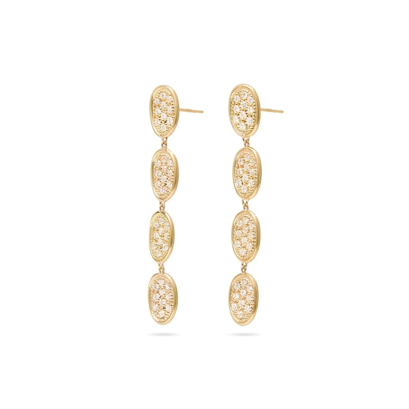 Lunaria 18K Yellow Gold Pavé Link Linear Diamond Drop Earrings