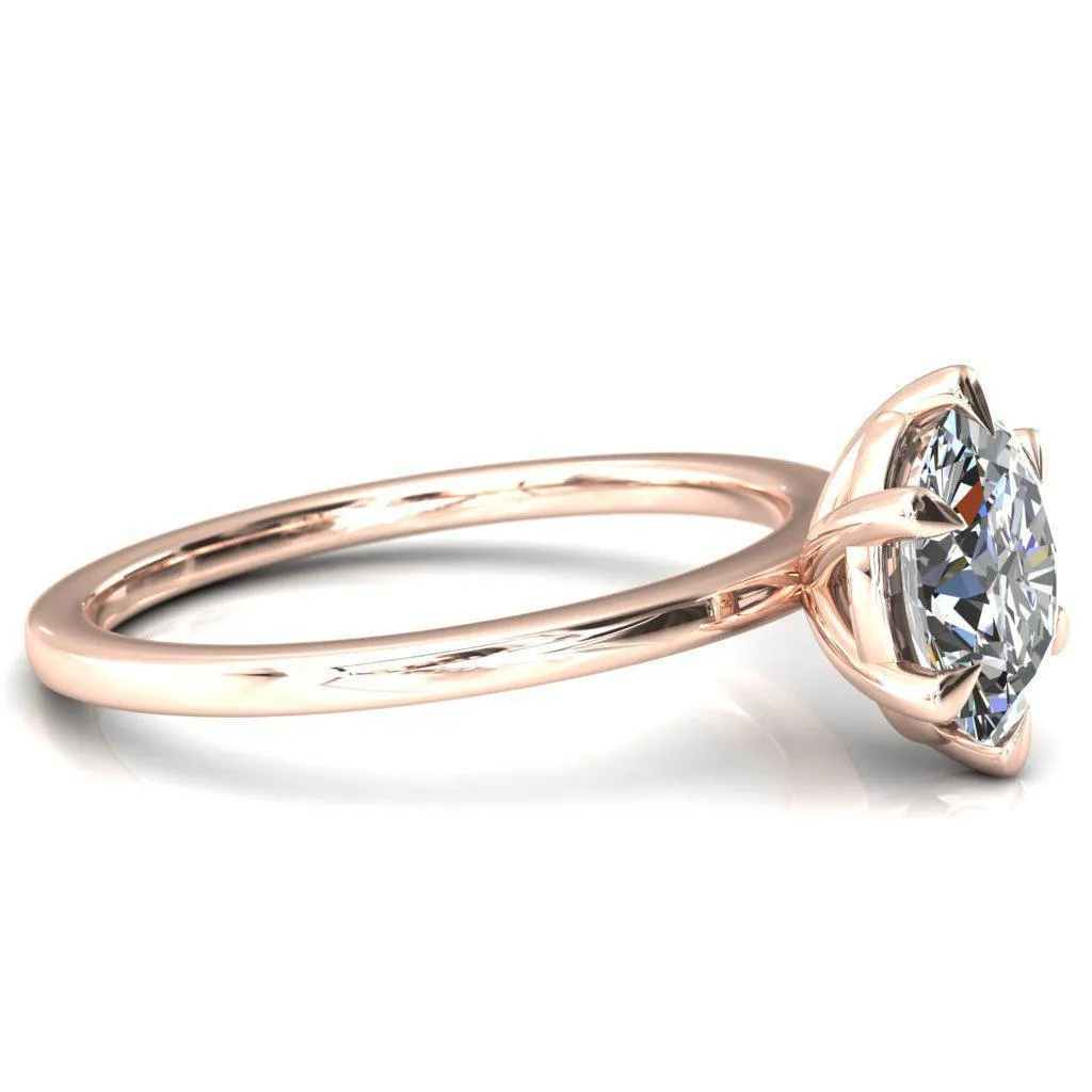 Lyla Oval Center Stone 6 Claw Prong Single Rail Solitaire Ring
