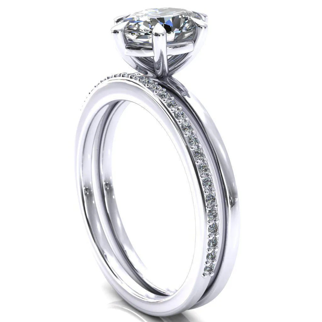 Lyla Oval Center Stone 6 Claw Prong Single Rail Solitaire Ring