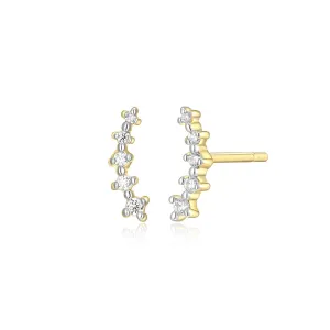 M by Monte Luna LG Diamond Climber Stud Earrings in 18K Yellow Gold/Rhodium Plated Sterling Silver