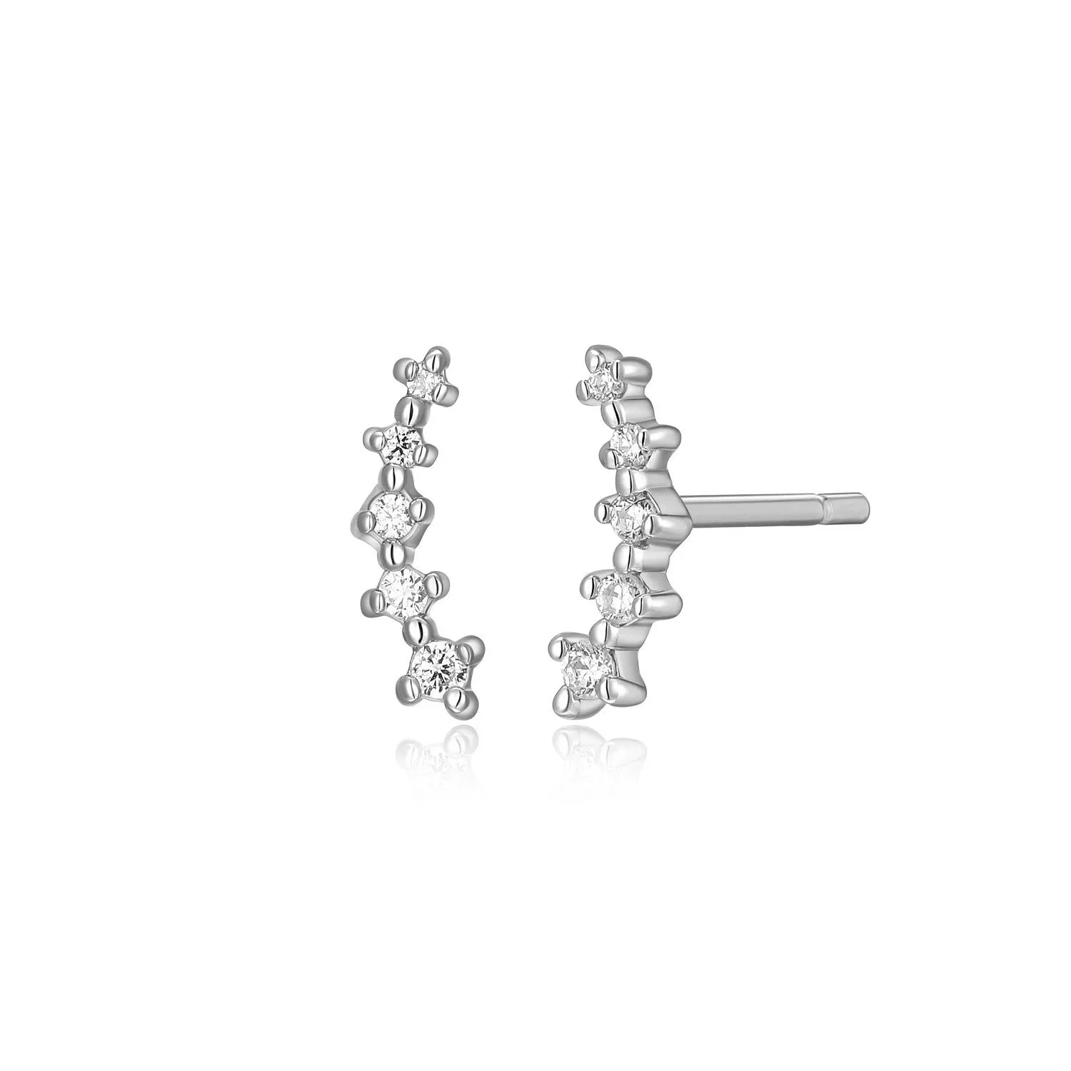 M by Monte Luna LG Diamond Climber Stud Earrings in 18K Yellow Gold/Rhodium Plated Sterling Silver