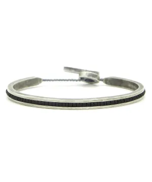 M. Cohen Square Bangle Cuff With Black Beads